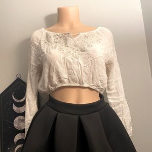 Cream long sleeve crop top by Tokyo darling. Size M